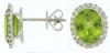 5.75CT DIAMOND & AAA PERIDOT 14KT WHITE GOLD 3D OVAL HALO CLASSIC STUD EARRINGS