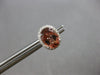 2.71CT DIAMOND & AAA PINK TOURMALINE 18KT WHITE GOLD OVAL & ROUND STUD EARRINGS