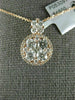 ESTATE LARGE 1.26CT DIAMOND 18KT ROSE GOLD CLASSIC CLUSTER CIRCULAR HALO PENDANT