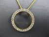 LARGE .51CT DIAMOND 18KT WHITE GOLD CLASSIC CIRCLE OF LIFE LOVE FLOATING PENDANT