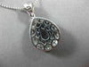 ESTATE LARGE 5.71CT DIAMOND & AAA AQUAMARINE 14K WHITE GOLD 3D PEAR HALO PENDANT