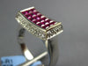 2.22CT DIAMOND & AAA RUBY 18KT WHITE GOLD ROUND & PRINCESS RECTANGULAR FUN RING