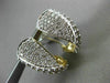 ESTATE .57CT DIAMOND 14KT WHITE & YELLOW GOLD 3D ELONGATED PAVE CLIP ON EARRINGS