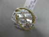 ESTATE WIDE .73CT DIAMOND 18KT TWO TONE GOLD MULTI ROW CRISS CROSS INFINITY RING