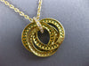 1.81CT DIAMOND & AAA TSAVORITE 18KT YELLOW GOLD 3D INTERTWINING CIRCULAR PENDANT