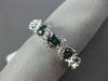 ESTATE .87CT WHITE & BLUE DIAMOND 14KT WHITE GOLD 5 STONE CRISS CROSS LOVE RING