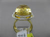 ESTATE LARGE 1.63CT DIAMOND & AAA YELLOW TOPAZ 18K YELLOW GOLD FUN RING STUNNING