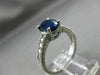 ESTATE 1.97CT DIAMOND & AAA SAPPHIRE 14KT WHITE GOLD OVAL ENGAGEMENT RING #16437
