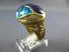 EXTRA LARGE 9.66CT DIAMOND & AAA AMETHYST & BLUE TOPAZ 14K YELLOW GOLD OVAL RING