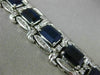 ESTATE EXTRA LARGE 32.53CT DIAMOND & AAA SAPPHIRE 14K WHITE GOLD TENNIS BRACELET
