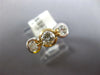 ESTATE .75CT DIAMOND 14KT 2 TONE GOLD ROUND 3 STONE SEMI BEZEL ENGAGEMENT RING