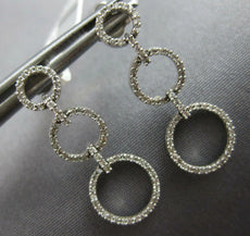 .38CT DIAMOND 14KT WHITE GOLD 3D CLASSIC CIRCLE OF LIFE JOURNEY HANGING EARRINGS