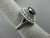 ESTATE LARGE 3.74CT DIAMOND & SAPPHIRE 14K WHITE GOLD HALO ENGAGEMENT RING 21528