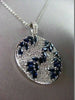 ESTATE 4.23CT DIAMOND & AAA SAPPHIRE 14KT WHITE GOLD FLOATING CIRCLE PENDANT