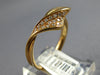 ESTATE .16CT DIAMOND 18KT ROSE GOLD 3D CLASSIC DOUBLE LEAF FUN RING