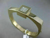 ESTATE WIDE .30CT DIAMOND 14KT YELLOW GOLD 3D SQUARE PAVE BANGLE BRACELET