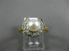 ESTATE DIAMOND 6MM SOUTH SEA PEARL 14K 2 TONE GOLD HALF MOON COCKTAIL RING 21072