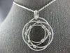 ESTATE LARGE .40CT DIAMOND 18KT WHITE GOLD CIRCULAR FLOWER ETOILE MESH PENDANT