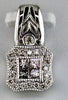 ESTATE .37CT DIAMOND 14KT WHITE GOLD ROUND & PRINCESS INVISIBLE HEXAGON PENDANT