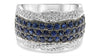 LARGE 1.94CT DIAMOND & AAA SAPPHIRE 14KT WHITE GOLD MULTI ROW ANNIVERSARY RING