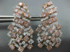 ESTATE LARGE 6.22CT WHITE & PINK DIAMOND 18KT WHITE & ROSE GOLD HANGING EARRINGS