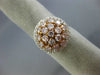 ESTATE LARGE 1.71CT WHITE & PINK DIAMOND 18K WHITE & ROSE GOLD ANNIVERSARY RING