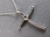 ESTATE .25CT DIAMOND 14KT WHITE GOLD 3D CLASSIC CROSS FLORAL FLOATING PENDANT