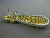 LARGE WHITE & INTENSE FANCY YELLOW DIAMOND 18K TWO TONE GOLD 3D HANGING EARRINGS