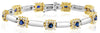 3.20CT DIAMOND & AAA SAPPHIRE 14KT 2 TONE GOLD MULTI FLOWER BY THE YARD BRACELET