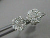 ESTATE 1.52CTW DIAMOND CLUSTER 14KT WHITE GOLD EARRINGS 9MM #2467