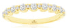 ESTATE .50CT DIAMOND 14K YELLOW GOLD 3D ROUND CLASSIC SEMI ETERNITY WEDDING RING