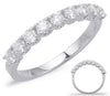 .65CT DIAMOND 14KT WHITE GOLD CLASSIC 9 STONE FOUR PRONG ROUND ANNIVERSARY RING