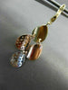 ESTATE .66CT DIAMOND 14K TRI COLOR GOLD 3D TEAR DROP LEVER BACK HANGING EARRINGS