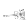 ESTATE .40CT DIAMOND 14KT WHITE GOLD 3D FLOWER CLASSIC ROUND STUD EARRINGS