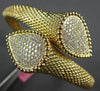 EXTRA LARGE 2.14CT DIAMOND 18KT YELLOW GOLD SNAKE FILIGREE CUFF BANGLE BRACELET