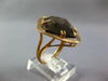 ESTATE 12.26CT AAA SMOKEY TOPAZ 14KT ROSE GOLD 3D SOLITAIRE SQURE FUN RING