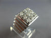 ESTATE LARGE .63CT DIAMOND 14KT WHITE GOLD 3D SQUARE CLASSIC MENS RING #27704