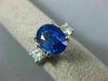 ESTATE 5.74CT DIAMOND & AAA CEYLON SAPPHIRE 14KT WHITE GOLD OVAL ENGAGEMENT RING