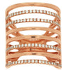 ESTATE LARGE .55CT DIAMOND 14KT ROSE GOLD 3D MULTI ROW MULTI BAR FUN RING
