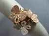 ESTATE LARGE .74CT WHITE & PINK DIAMOND 18KT WHITE & ROSE GOLD 3D BUTTERFLY RING