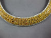 EXTRA LARGE 47.75CT WHITE & CANARY DIAMOND 18KT TWO TONE GOLD 3D TENNIS NECKLACE
