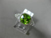 WIDE 1.70CT DIAMOND & AAA PERIDOT 14KT WHITE GOLD OPEN FILIGREE ENGAGEMENT RING