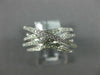 ESTATE WIDE .52CT DIAMOND 18KT WHITE GOLD MULTI ROW CRISS CROSS ANNIVERSARY RING
