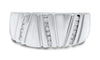 WIDE .12CT DIAMOND 14KT WHITE GOLD 3D CHANNEL TRIANGULAR UNISEX ANNIVERSARY RING