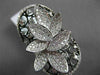 ANTIQUE MASSIVE 1.69CT DIAMOND 18KT BLACK & WHITE GOLD 3D FLORAL ETOILE RING