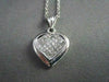 ESTATE .73CT DIAMOND 14KT WHITE GOLD 3D INVISIBLE HEART LOVE PENDANT #10862