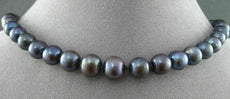ESTATE AAA PURPLISH GRAY TAHITIAN PEARL 14KT WHITE GOLD FILIGREE NECKLACE #21941