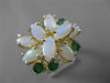 ANTIQUE LARGE 2.60CT AAA OPAL & EMERALD 14KT YELLOW GOLD CLUSTER RING #22660