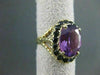ANTIQUE WIDE 5.0CT AMETHYST 14K YELLOW GOLD ROPE DESIGN COCKTAIL RING 18MM 21832