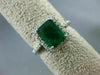 WIDE 1.92CT DIAMOND & AAA EMERALD 14KT WHITE GOLD FILIGREE HALO ENGAGEMENT RING